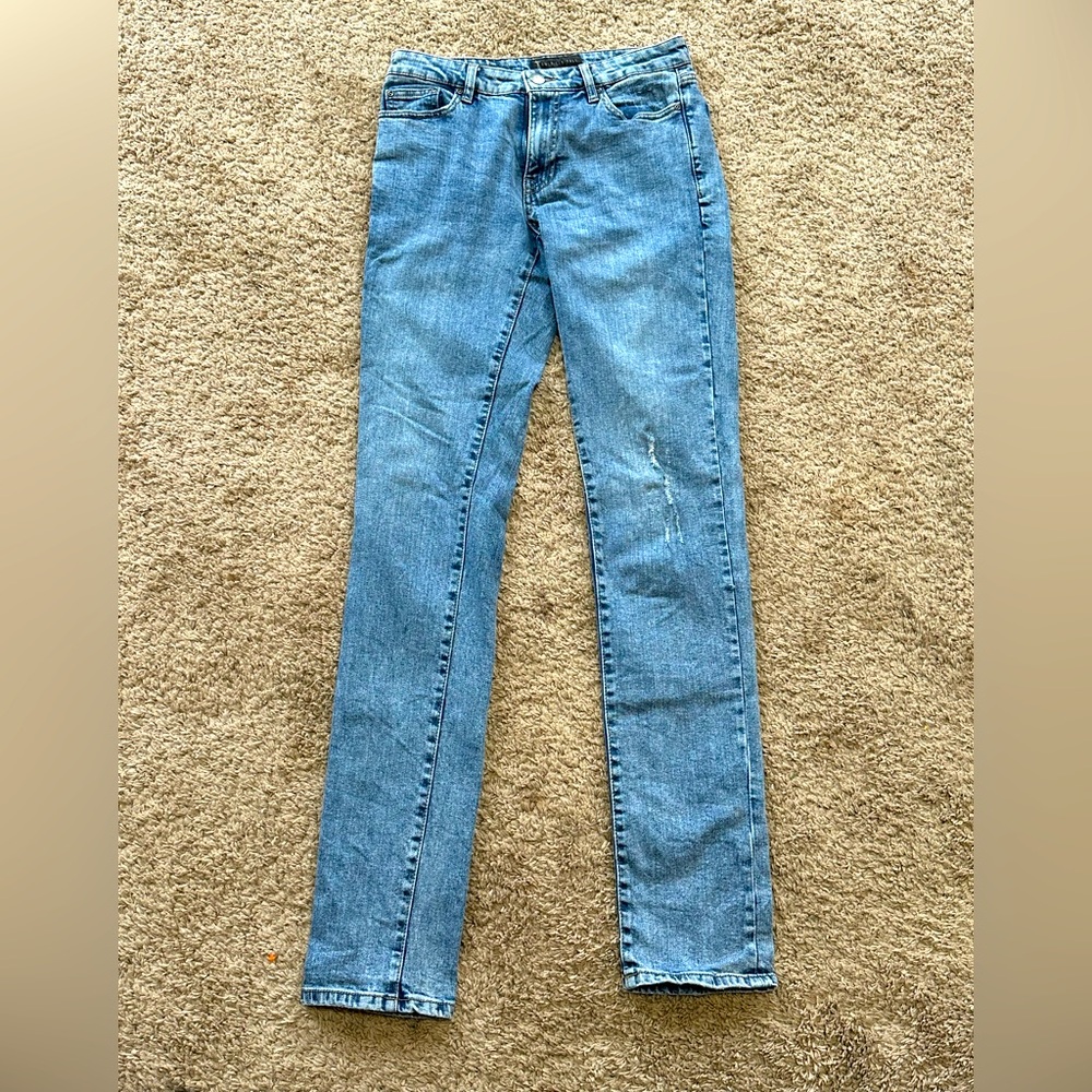 American Tall Jeans Mens 30x38 Blue Dylan Distressed Light Wash Denim Stretch
